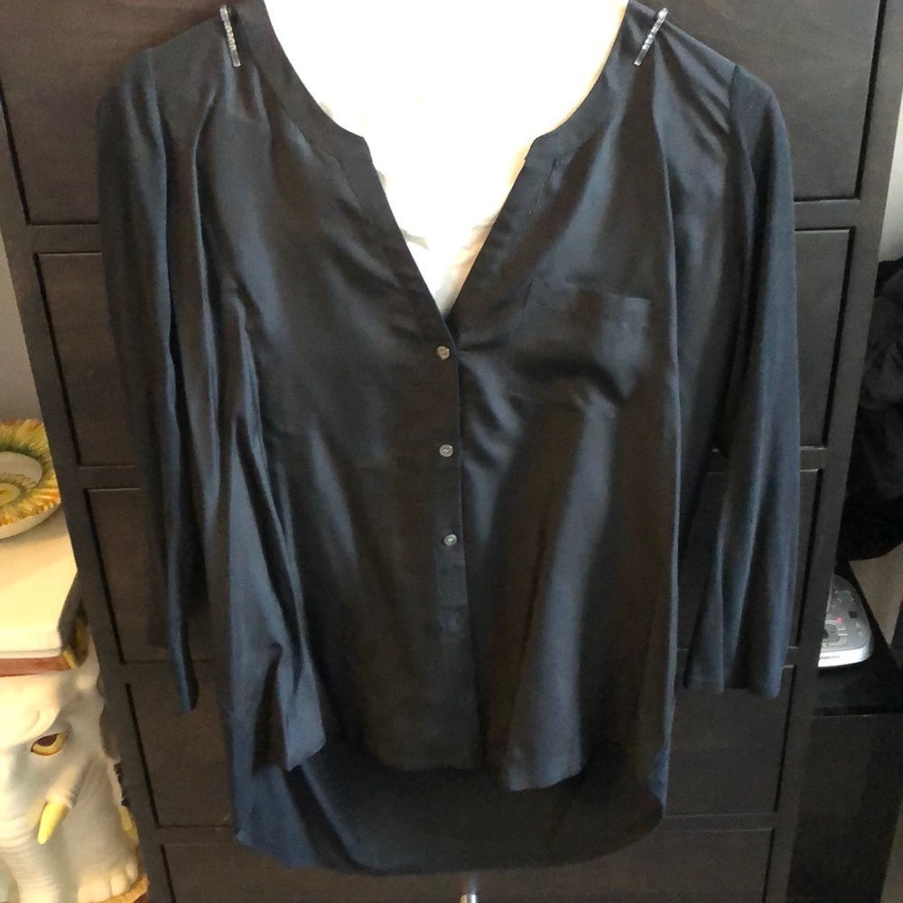 Soft Joie Black mixed fabric Shirt Size Small